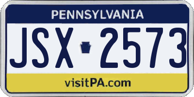 PA license plate JSX2573