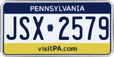 PA license plate JSX2579
