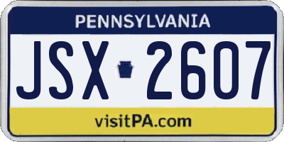 PA license plate JSX2607