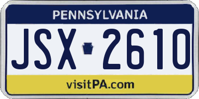 PA license plate JSX2610