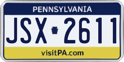 PA license plate JSX2611