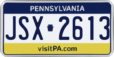 PA license plate JSX2613