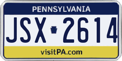 PA license plate JSX2614