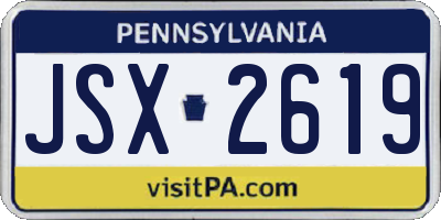 PA license plate JSX2619