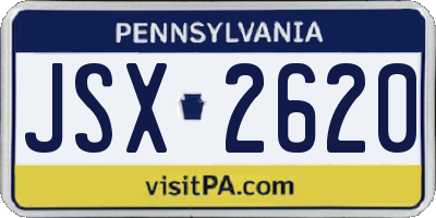 PA license plate JSX2620