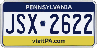 PA license plate JSX2622