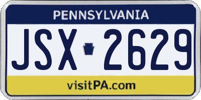 PA license plate JSX2629