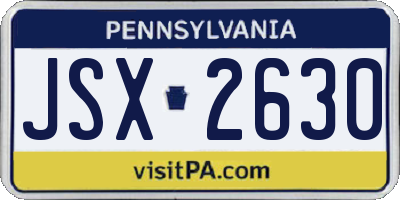 PA license plate JSX2630