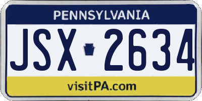 PA license plate JSX2634