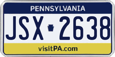 PA license plate JSX2638