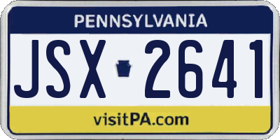 PA license plate JSX2641