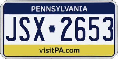 PA license plate JSX2653