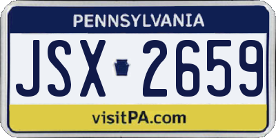 PA license plate JSX2659