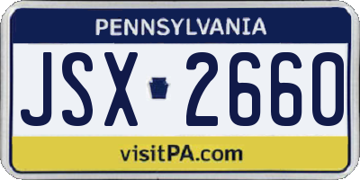 PA license plate JSX2660