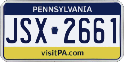 PA license plate JSX2661