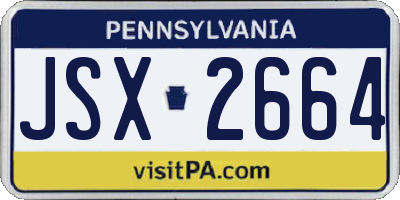 PA license plate JSX2664