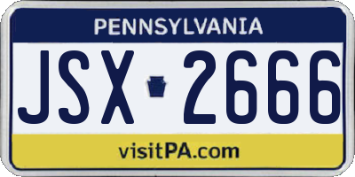 PA license plate JSX2666