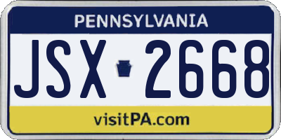 PA license plate JSX2668
