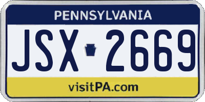PA license plate JSX2669
