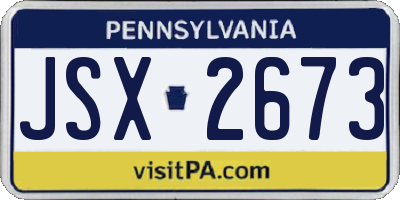 PA license plate JSX2673