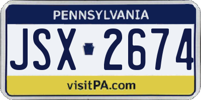 PA license plate JSX2674