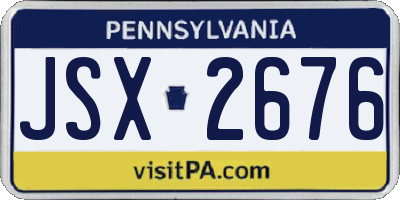 PA license plate JSX2676