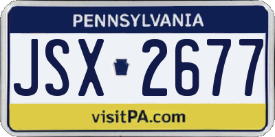 PA license plate JSX2677