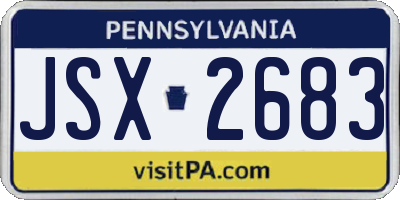 PA license plate JSX2683