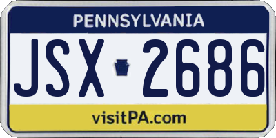 PA license plate JSX2686