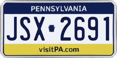 PA license plate JSX2691