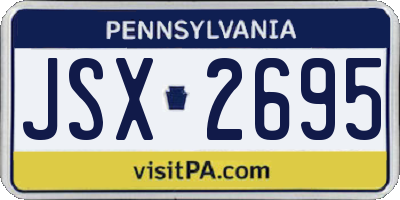 PA license plate JSX2695