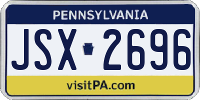 PA license plate JSX2696