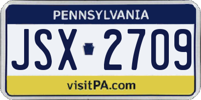 PA license plate JSX2709