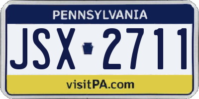 PA license plate JSX2711