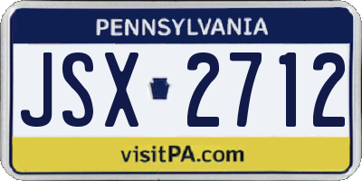 PA license plate JSX2712