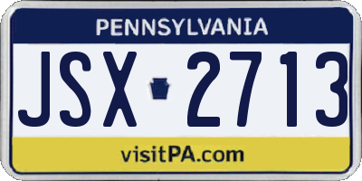 PA license plate JSX2713