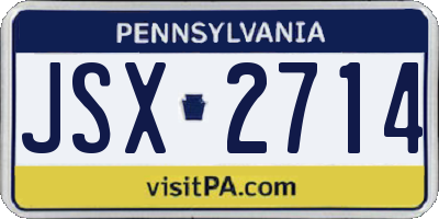 PA license plate JSX2714