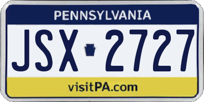 PA license plate JSX2727
