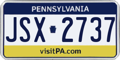 PA license plate JSX2737