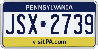 PA license plate JSX2739