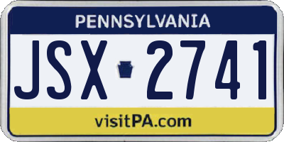 PA license plate JSX2741