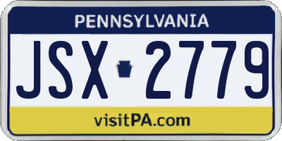 PA license plate JSX2779