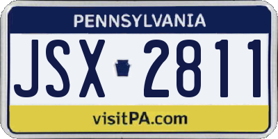 PA license plate JSX2811