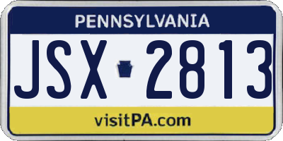 PA license plate JSX2813