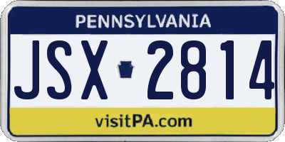 PA license plate JSX2814