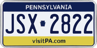 PA license plate JSX2822