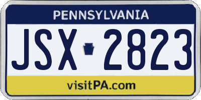 PA license plate JSX2823
