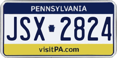 PA license plate JSX2824