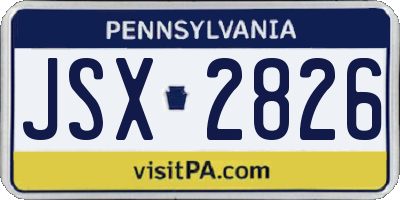 PA license plate JSX2826
