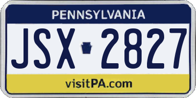 PA license plate JSX2827